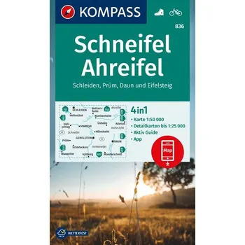 KOMPASS Wanderkarte 836 Schneifel, Ahreifel, Schleiden, Prüm, Daun, Eifelsteig 1:50.000