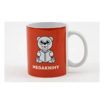 Červený hrnek, bílý medvídek