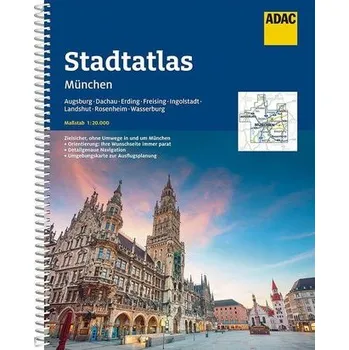 ADAC StadtAtlas München mit Augsburg, Dachau, Erding, Freising, Ingolstadt 1:20 000