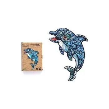 Dřevěná hračka Puzzle drewniane eko 147 Delfin A3