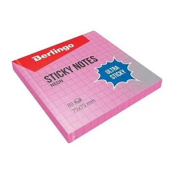 Set školních potřeb Bloczek samoprzylepny 75x75 różowy kratka 80K