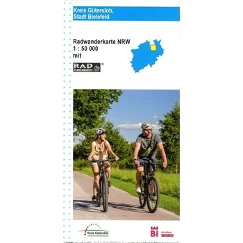Kreis Gütersloh, Stadt Bielefeld Radwanderkarte mit Radverkehrsnetz NRW - GeoMap