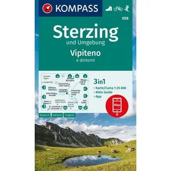 KOMPASS Wanderkarte 058 Sterzing und Umgebung, Vipteno e dintorni 1:25.000