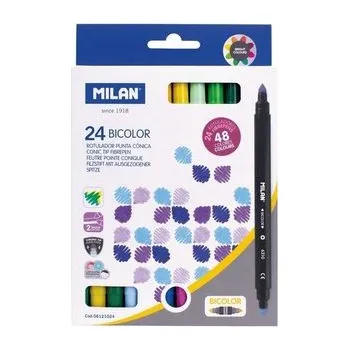 Dětské zboží Flamastry Bicolor Dwustronne 48 kol. 24 szt MILAN