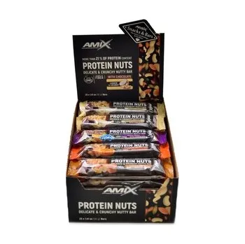 Amix - Protein nuts 25 x 40g delicate crunchy bar - čokoláda-mandle-dýně