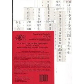 SCHÖNFELDER Ergänzungsband Griffregister Nr. 2160 (2018-57.EL) - Dürckheim, Constantin von