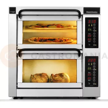 Pec na pizzu Dvoukomorová pec na pizzu, 1 dělená komora, 3x pizza 40 cm, komory o rozměrech 410x410x195 mm | PIZZA MASTER, CounterTop 402ED-1