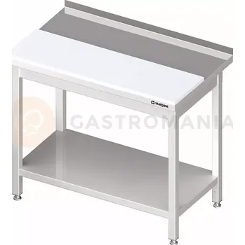Kuchyňská linka Stůl nerezový přístěnný s deskou z polyetylénu s policí 1700x600x850 mm | STALGAST, 980596170