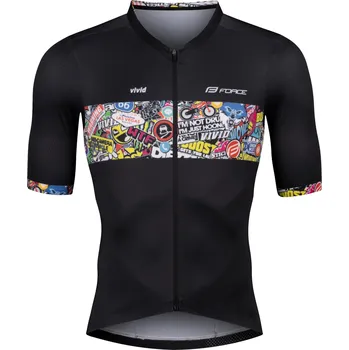 cyklistický dres dres FORCE VIVID krátký rukáv, černý Velikost: M + Výměna dárku do konce ledna 2026