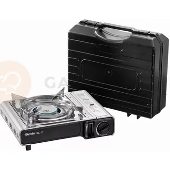 Plynová kartuše Turistický plynový vařič, přenosný, na plynové kartuše, 340x285x120 mm | BARTSCHER, 1K221-T