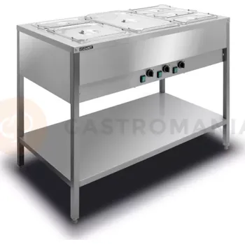 Výdejník vody Volněstojící vodní lázeň, 3x GN 1/1 200 mm, s nezávislým ohříváním | LOZAMET, BWN.3GN