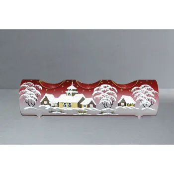 Svícen Svícen, vánoční válec ze skla, na tři svíčky, červený