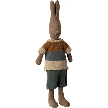 Hračka Maileg Zajíc ve svetru a kraťasech Size 2 Maileg Rabbit Size 2 Brown, Shirt and Shorts