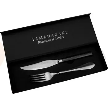 Kuchyňský nůž Sada steakový nůž a vidlička | TAMAHAGANE, Micarta