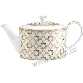 Konvice na čaj Pozzi M DECO porcelánová čajová konvice geometrický vzor kruhů a čtverců 1200 ml