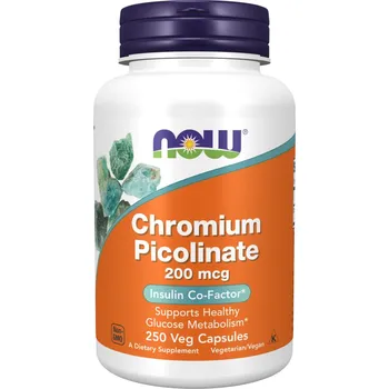 NOW FOODS Chromium Picolinate, 200 mcg, 250 rostlinných kapslí