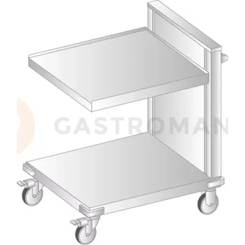 Kancelářský vozík Vozík na koše se zvedací plošinou z nerezové oceli 675x795x885 mm | DORA METAL, DM-3416