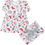 Kojenecké bavlněné šatičky s čelenkou New Baby Christmas - velikost 86 (12-18m)
