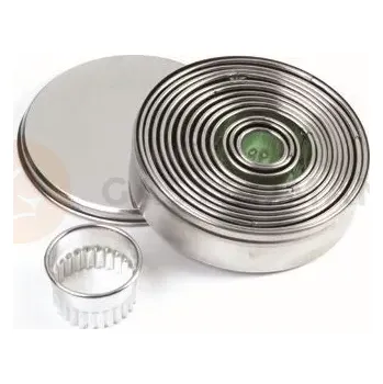 Výroba svíčky Sada nerezových vykrajovátek na těsto, dekorativní kolečko - 14 ks, 20-105 mm | PAVONI, STP52D