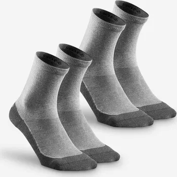 Pánské oblečení QUECHUA Turistické vysoké ponožky Hike 50 2 páry 43/46 ŠEDÁ