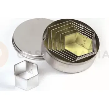 Výroba svíčky Sada nerezových vykrajovátek na těsto, hladký hexagon - 6 ks, 45-90 mm | PAVONI, STP55L
