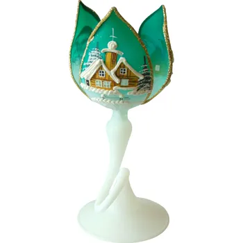 Svícen Vánoční svícen tulipán zelený