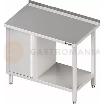 Kuchyňská linka Stůl nerezový přístěnný se skříňkou s křídlovými dvířky na levé straně s policí 1700x600x850 mm | STALGAST, 980506170