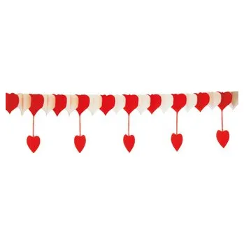 Girlanda bílo červené srdce - 20/50 x 400 cm