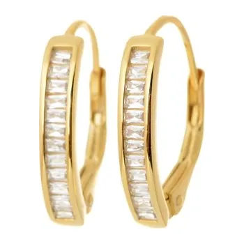 Náušnice Dámské stříbrné zlacené náušnice se zirkony STNAU1737F