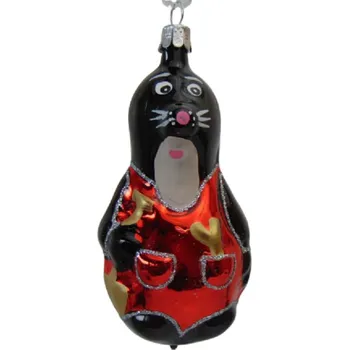 Vánoční ozdoba Vánoční ozdoba Krteček v červených kalhotkách, lesklý dekor