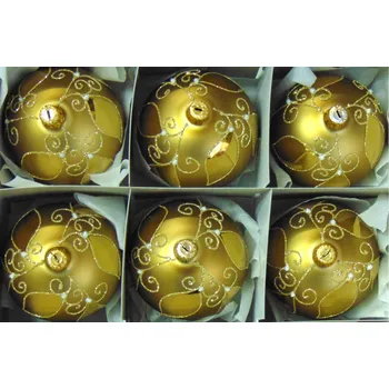 Vánoční ozdoba Vánoční koule sada 7cm 6ks/3986