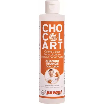 Potravinářské barvivo Barvivo z kakaového másla Chocolart - oranžové, 200 g | PAVONI, LB06