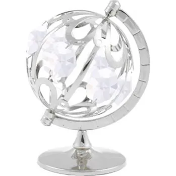 Žertovný předmět Otočný GLOBUS Crystocraft - stříbrný