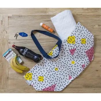 Nákupní taška Plážová taška XXL "Bloc" Fisura (barva - bílá,žlutá,růžová)