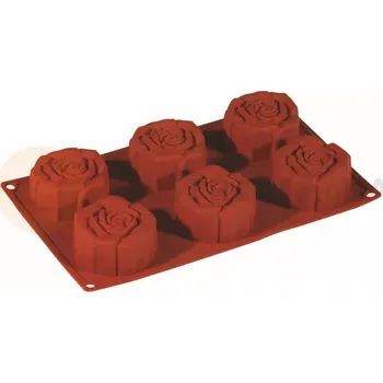 Kuchyňská sůl Silikonová forma Formaflex na monoporce - 300x175 mm, 6 ks x 70x37 mm, 100 ml - FR056RSA | PAVONI, Rose Fiorite