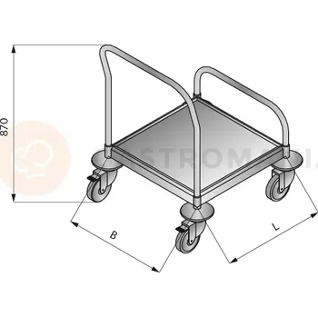 Kancelářský vozík Vozík pro koše, 500x500 mm | LOZAMET, LO368