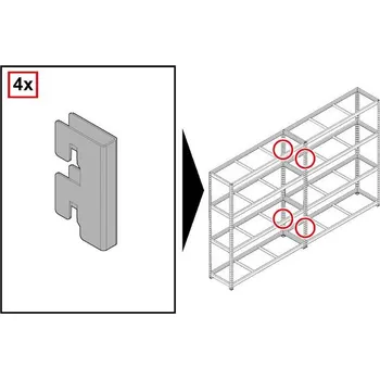 Dílenský regál Sada pro spojení dvou SPEED-RACK regálů, profilová pozinkovaná spojka, bal. 4ks