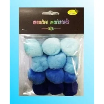 Set školních potřeb Pompony akrylowe niebieskie 40mm 12szt
