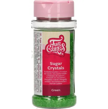 Výroba svíčky Cukr barevný - krystaly, sypání 80 g, zelený | FUNCAKES, F52145