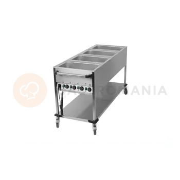 Výdejník vody Vodní lázeň pojízdná dělená 650x1700x900 mm | RM GASTRO, BMPK-4-1/1