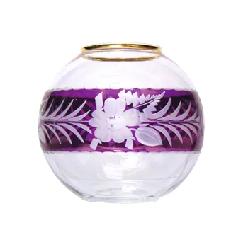 Svícen Dekorační svícen, váza s fialovým dekorem