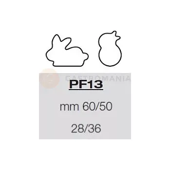 Výrobník cukrové vaty Šablona s formičkami na těsto - 28/36x zajíčci 60/50 mm, 57,5x39 cm | PAVONI, PF13