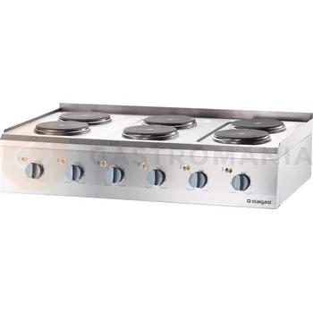 Vařič Elektrický vařič, 6 plotýnek 1200x700x250 mm, nastavitelný, 15,6 kW | STALGAST, 9707000