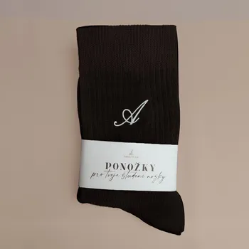 Dětské ponožky s vyšitím iniciály Velikost: Dětské 31-34, Barva ponožek: Černá, Barva nitě a fontu: Bílá psací
