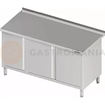 Kuchyňská linka Stůl nerezový přístěnný se dvěma skříněmi s křídlovými dvířky 1800x600x850 mm | STALGAST, 980546180