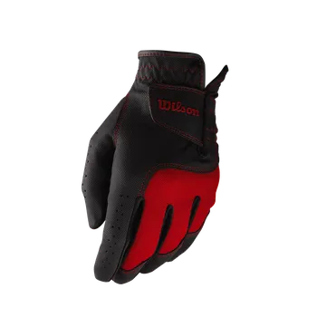 Golfové rukavice Wilson Staff FG Tour dětská golfová rukavice, černočervená levá