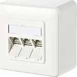METZ CONNECT Zásuvka na omítku, 3x MC modul RJ45 kat. 6a 180°, bílá (130B11D30002-E) - 26.11.0738