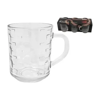 Hrnek sklo 250ml KOSTKY 6ks