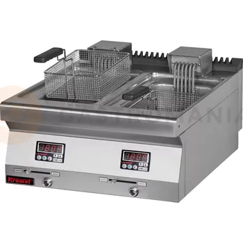 fritéza Elektrická fritéza dvoukomorová 8+8 l | KROMET, 700.FE-2x10f