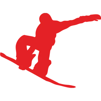 ON-DESIGN Potisk SNOWBOARDISTA Barva: červená, Velikost motivu: A5